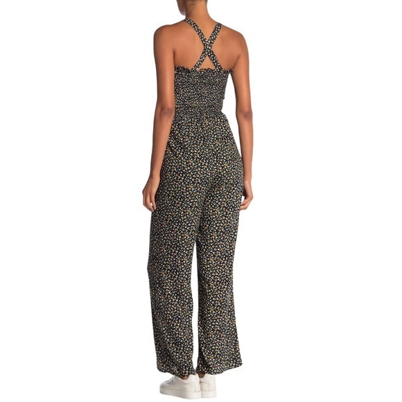 CHANCE Floral Printed Smocked Jumpsuit - Medium - NWT - Picture 2 of 2